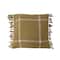 Hello Honey® Citron Plaid Cotton Flannel Pillow with Fringe